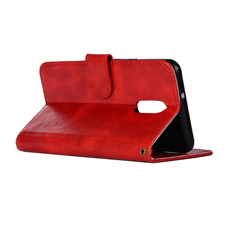 Etui Portefeuille Haut De Gamme En Cuir Vintage Pour LG Stylo 5 - Rouge-6
