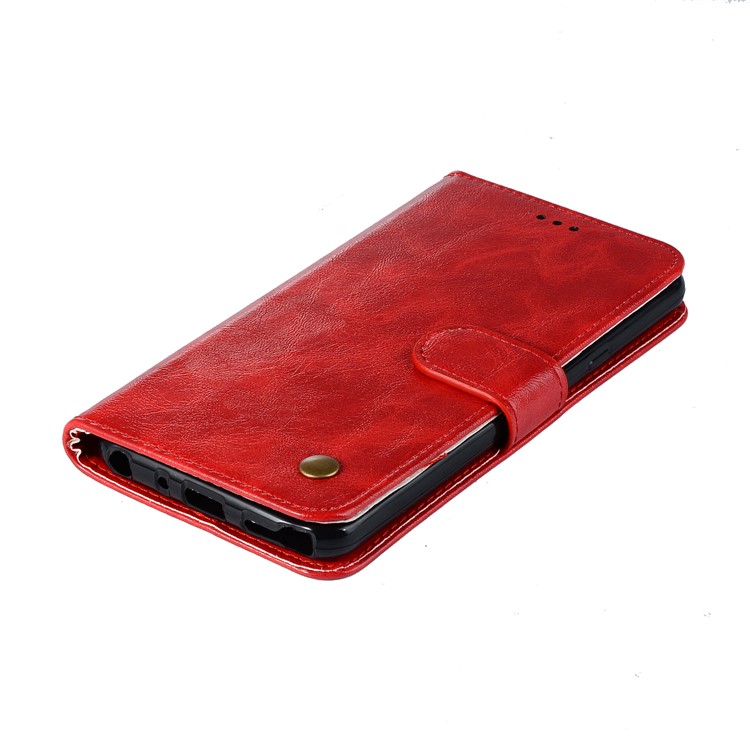 Etui Portefeuille Haut De Gamme En Cuir Vintage Pour LG Stylo 5 - Rouge-7