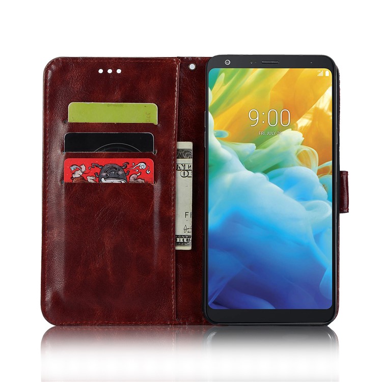 Etui Portefeuille Haut De Gamme En Cuir Vintage Pour LG Stylo 5 - Vin Rouge-4