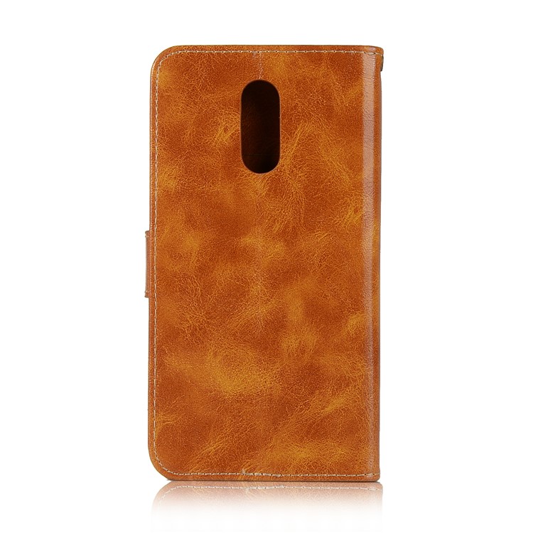 Premium Vintage Leather Wallet Case for LG Stylo 5 - Brown-3