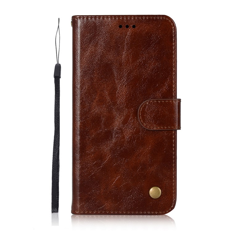 Premium Vintage Leather Wallet Case for LG Stylo 5 - Coffee-2
