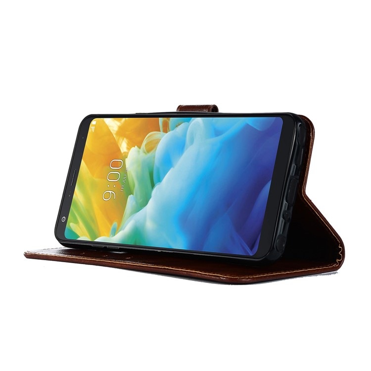 Premium Vintage Leather Wallet Case for LG Stylo 5 - Coffee-6