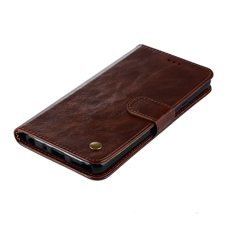 Premium Vintage Leather Wallet Case for LG Stylo 5 - Coffee-7