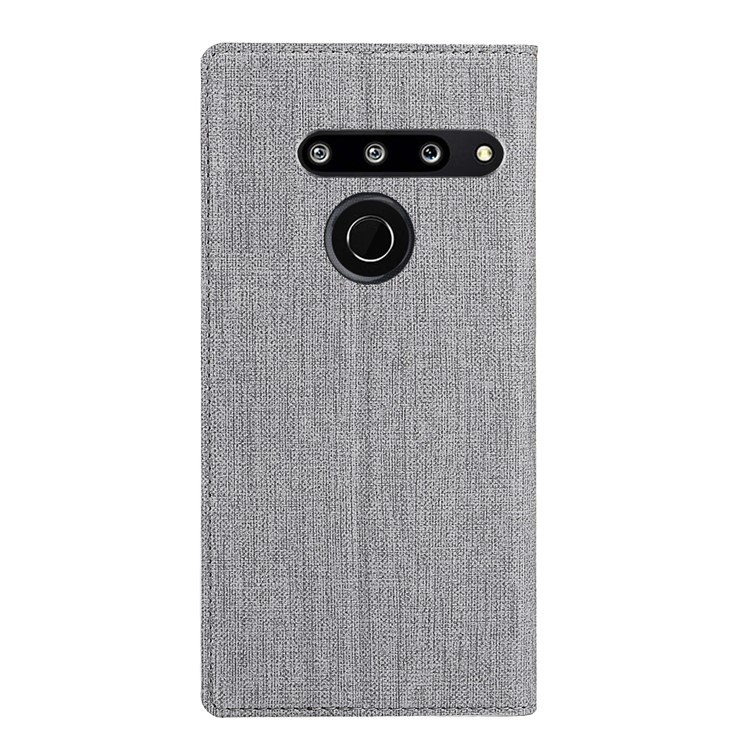Custodia Portadocumenti VILI DMX Cross Texture In Pelle Per LG G8 Slimq - Grigio-3