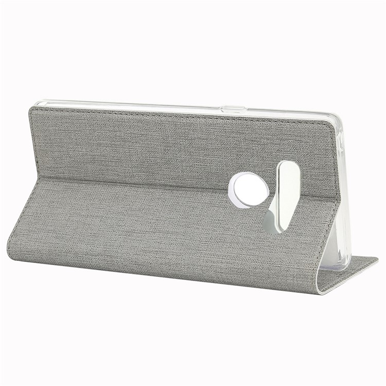 Custodia Portadocumenti VILI DMX Cross Texture In Pelle Per LG G8 Slimq - Grigio-5