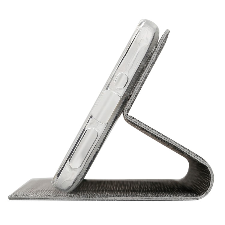 Custodia Portadocumenti VILI DMX Cross Texture In Pelle Per LG G8 Slimq - Grigio-7