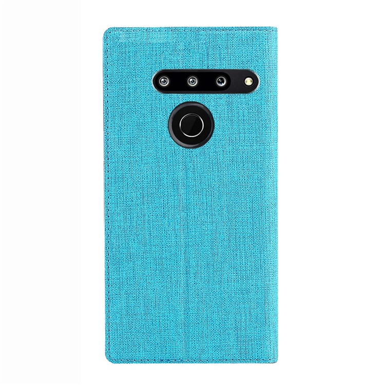 Custodia Portadocumenti VILI DMX Cross Texture In Pelle Per LG G8 Slimq - Blu-3