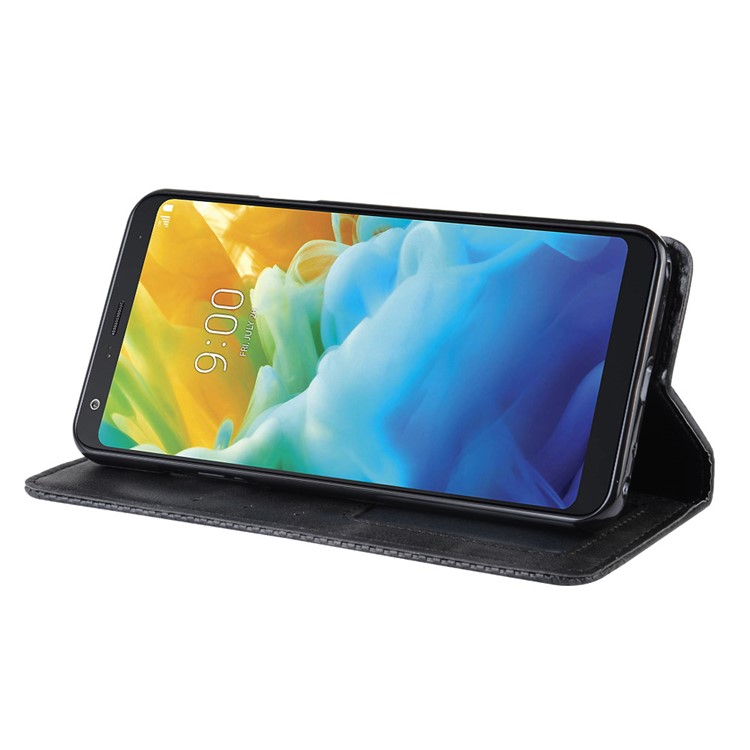 Vintage Style Leather Wallet Case for LG Stylo 5 - Black-5