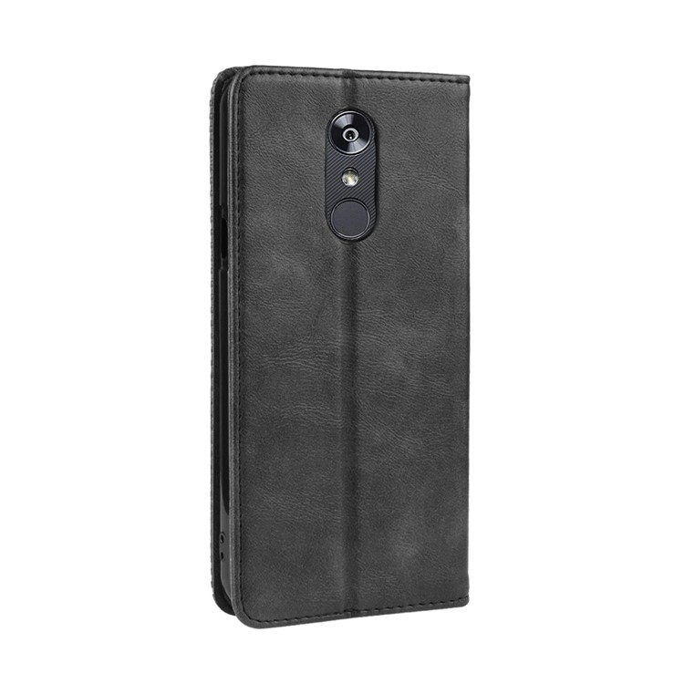 Vintage Style Leather Wallet Case for LG Stylo 5 - Black-6