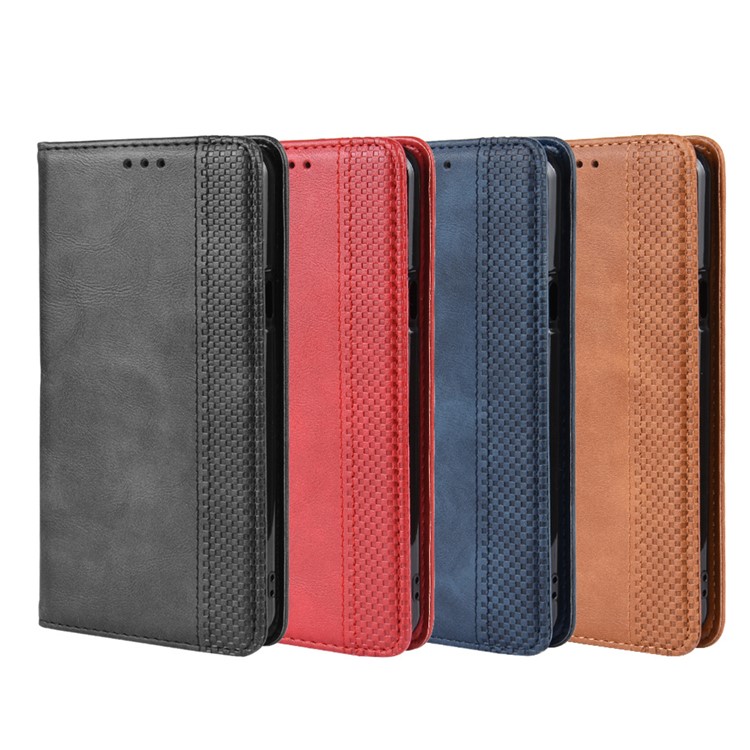 Vintage Style Leather Wallet Case for LG Stylo 5 - Black-8