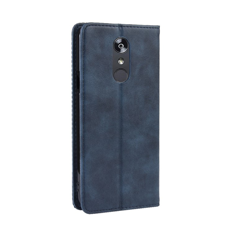 Etui Portefeuille En Cuir De Style Vintage Pour LG Stylo 5 - Bleu-6