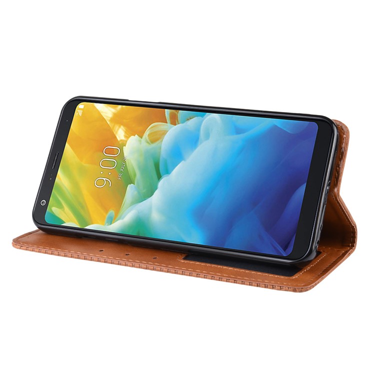 Vintage Style Leather Wallet Case for LG Stylo 5 - Brown-5