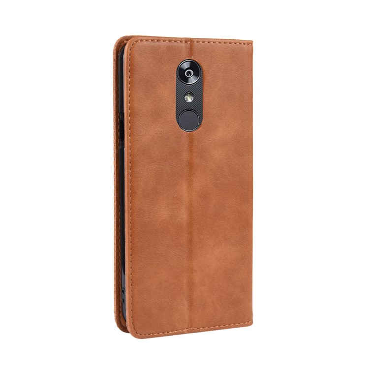 Vintage Style Leather Wallet Case for LG Stylo 5 - Brown-6