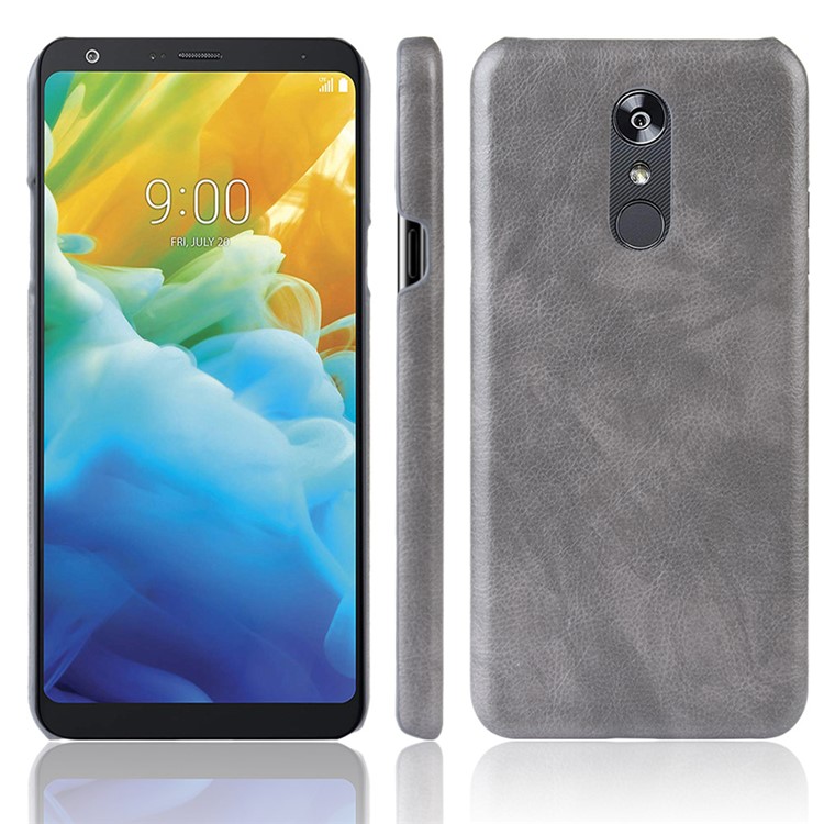 Litchi Texture PU Leather Coated PC Case for LG Stylo 5 - Grey-1