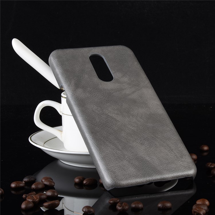 Litchi Texture PU Leather Coated PC Case for LG Stylo 5 - Grey-5