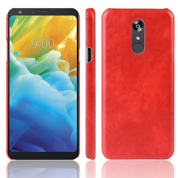 Litchi Texture PU Leather Coated PC Case for LG Stylo 5 - Red-1