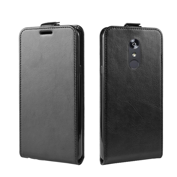 Estuche De Cuero Vertical De Crazy Horse Con Ranura Para Tarjeta Para LG Stylo 5 - Negro-4
