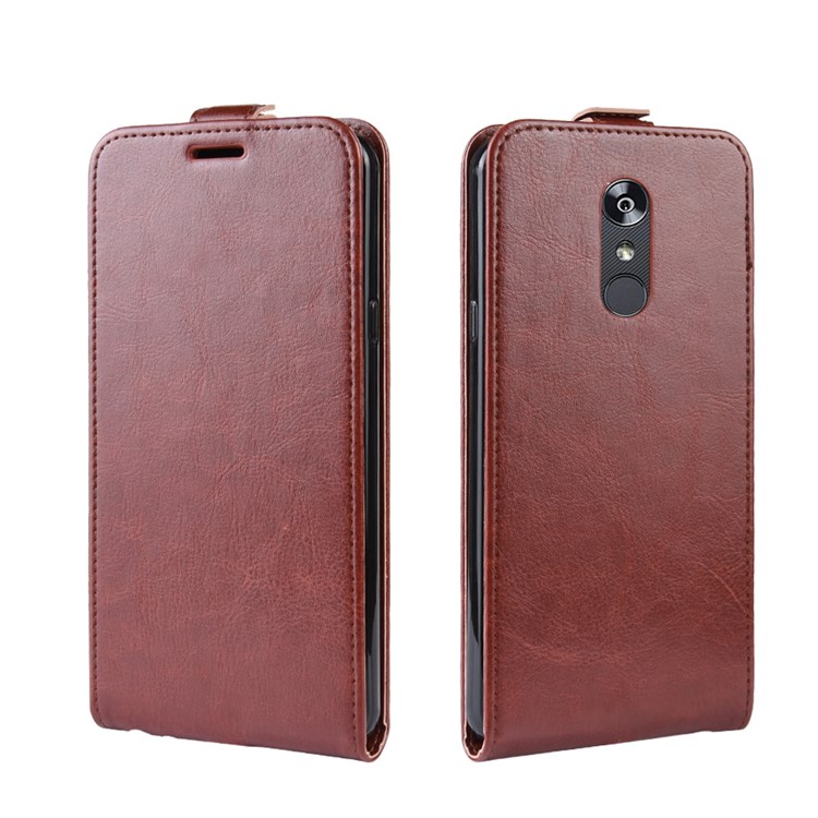 Crazy Horse Vertical Leather Case with Card Slot for LG Stylo 5 - Brown-4