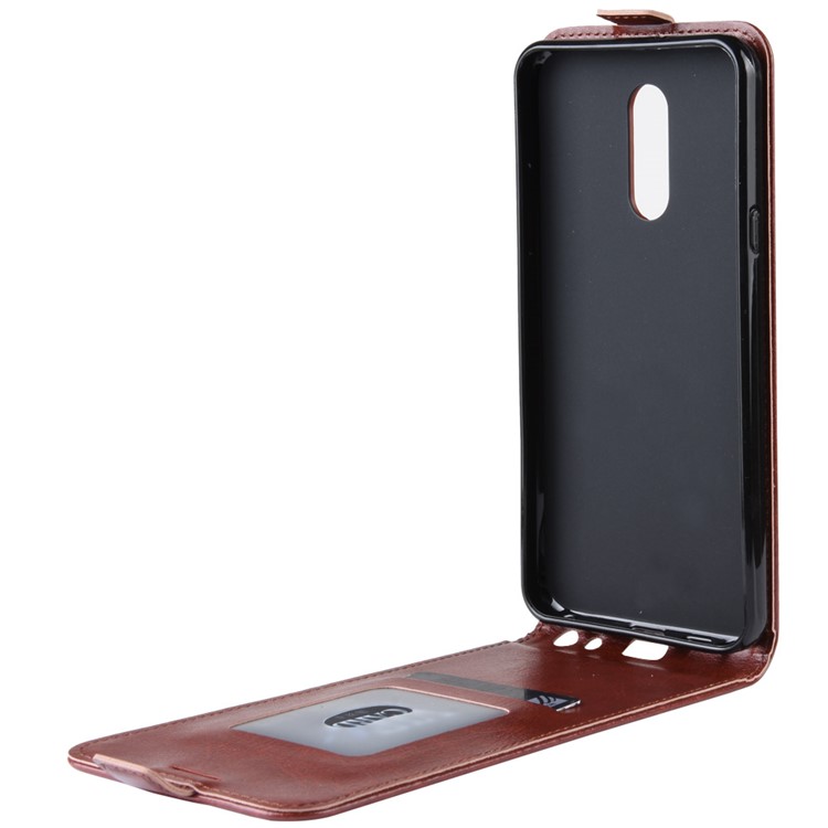 Crazy Horse Vertical Leather Case with Card Slot for LG Stylo 5 - Brown-5