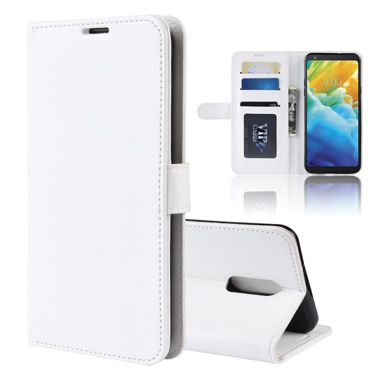 Crazy Horse Wallet Leather Stand Case for LG Stylo 5 - White-1