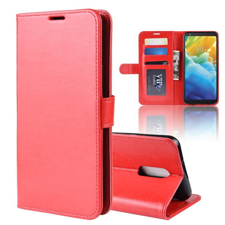 Crazy Horse Wallet Leather Stand Case for LG Stylo 5 - Red-1