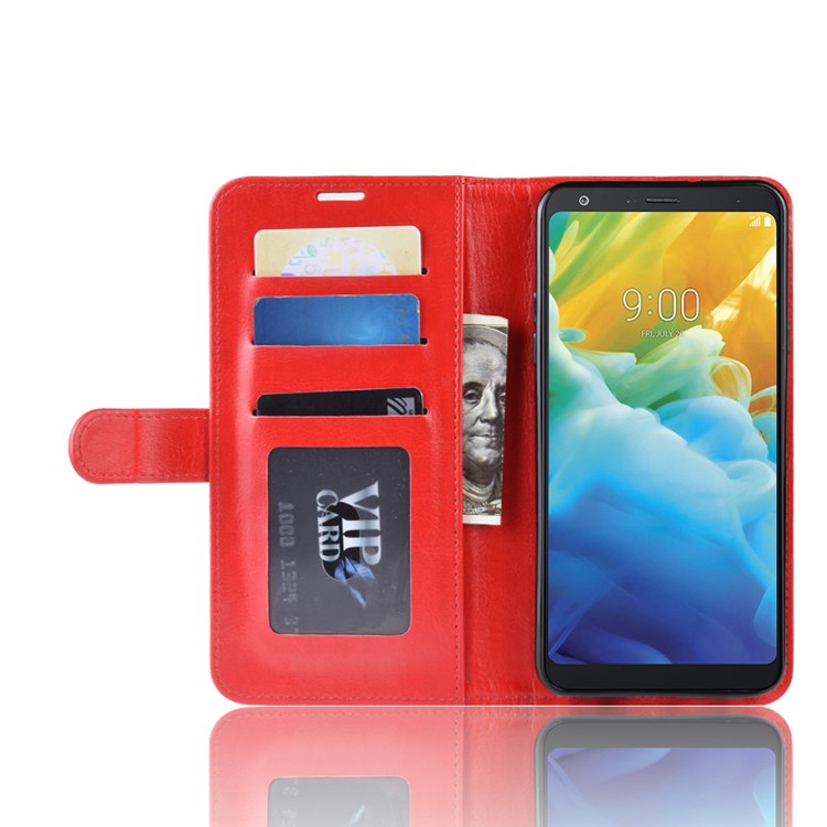 Crazy Horse Wallet Leather Stand Case for LG Stylo 5 - Red-6