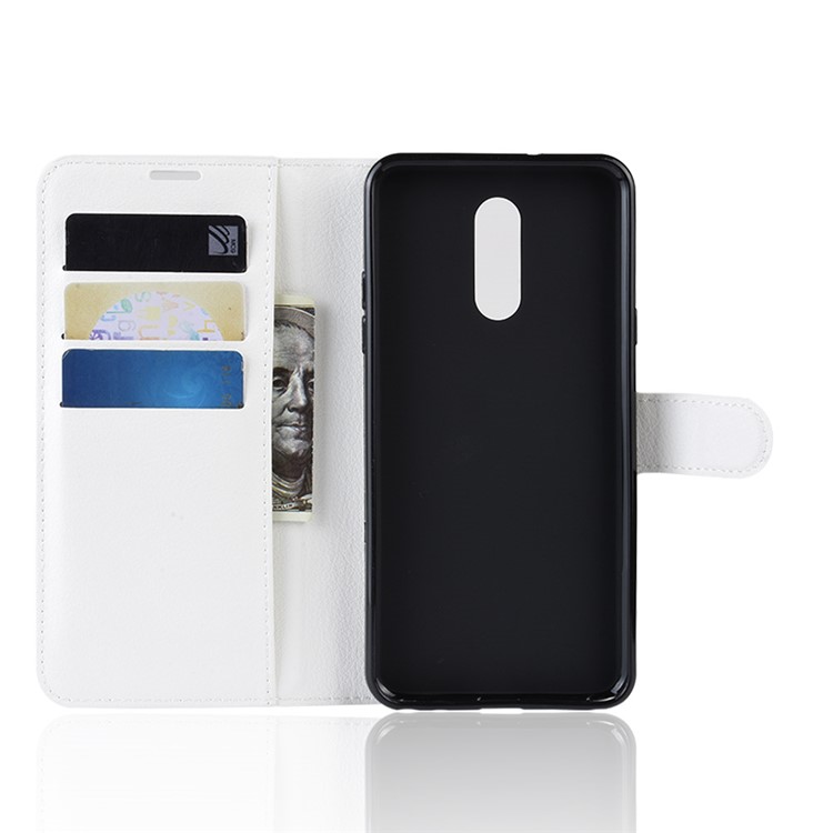 Litchi Skin Wallet Leather Stand Casing for LG Stylo 5 - White-3