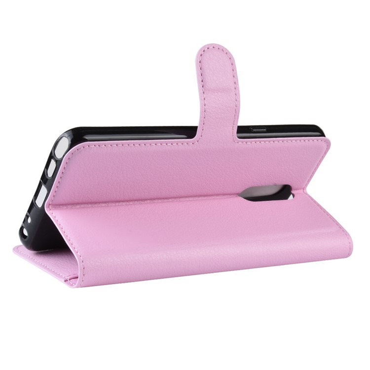 Litchi Skin Wallet Leather Stand Casing for LG Stylo 5 - Pink-5