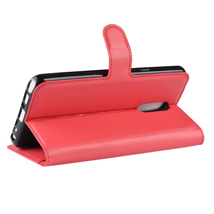 Litchi Skin Wallet Leather Stand Casing for LG Stylo 5 - Red-5