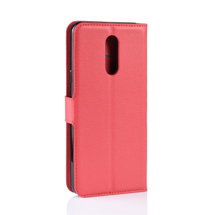 Litchi Skin Wallet Leather Stand Casing for LG Stylo 5 - Red-6