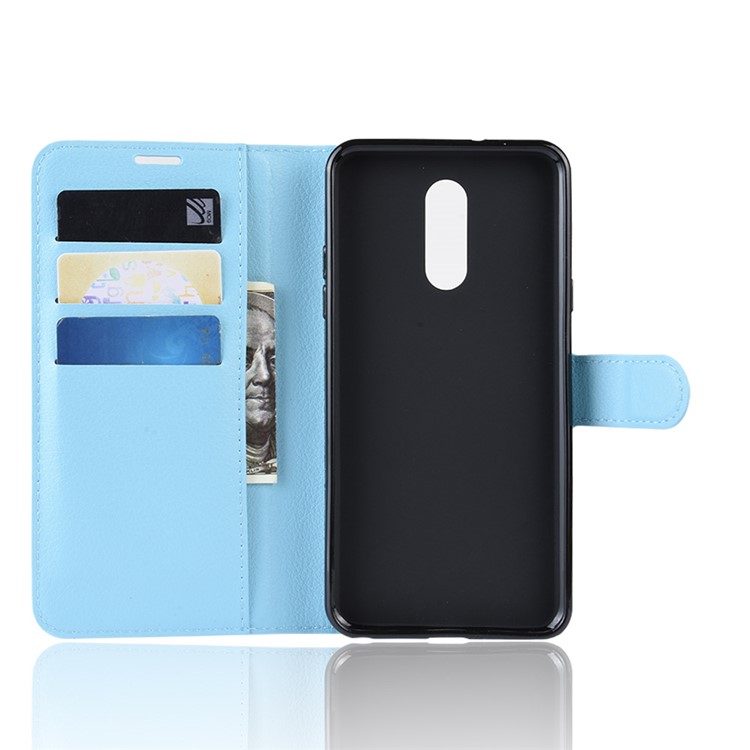 Litchi Skin Wallet Leather Stand Casing for LG Stylo 5 - Baby Blue-3