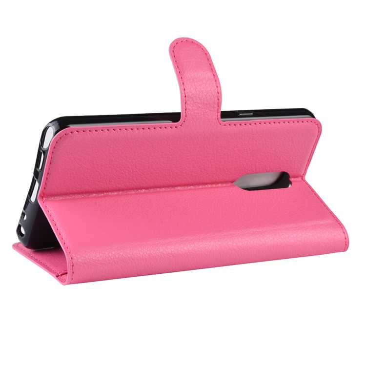 Litchi Skin Wallet Leather Stand Casing for LG Stylo 5 - Rose-5