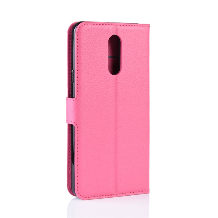 Litchi Skin Wallet Leather Stand Casing for LG Stylo 5 - Rose-6