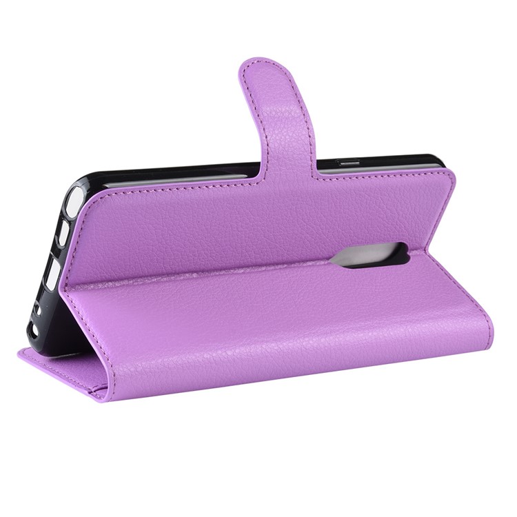 Litchi Skin Wallet Leather Stand Casing for LG Stylo 5 - Purple-5