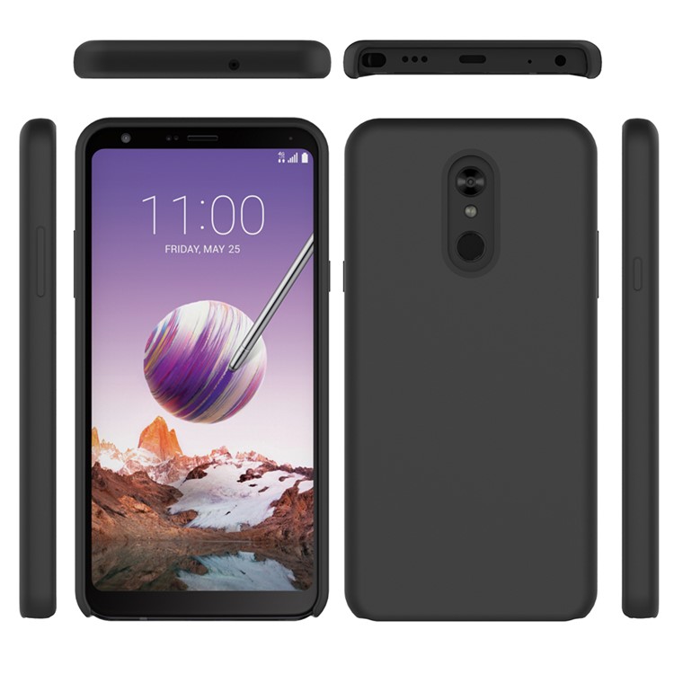 Soft Liquid Silicone Mobile Phone Case for LG Stylo 5 - Black-1