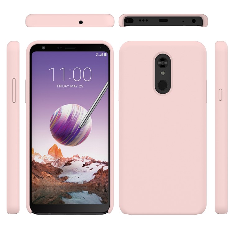 Soft Liquid Silicone Mobile Phone Case for LG Stylo 5 - Pink-1