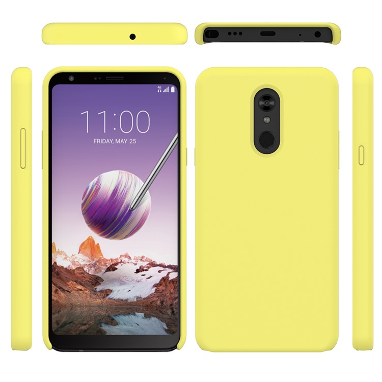 Soft Liquid Silicone Mobile Phone Case for LG Stylo 5 - Yellow-1