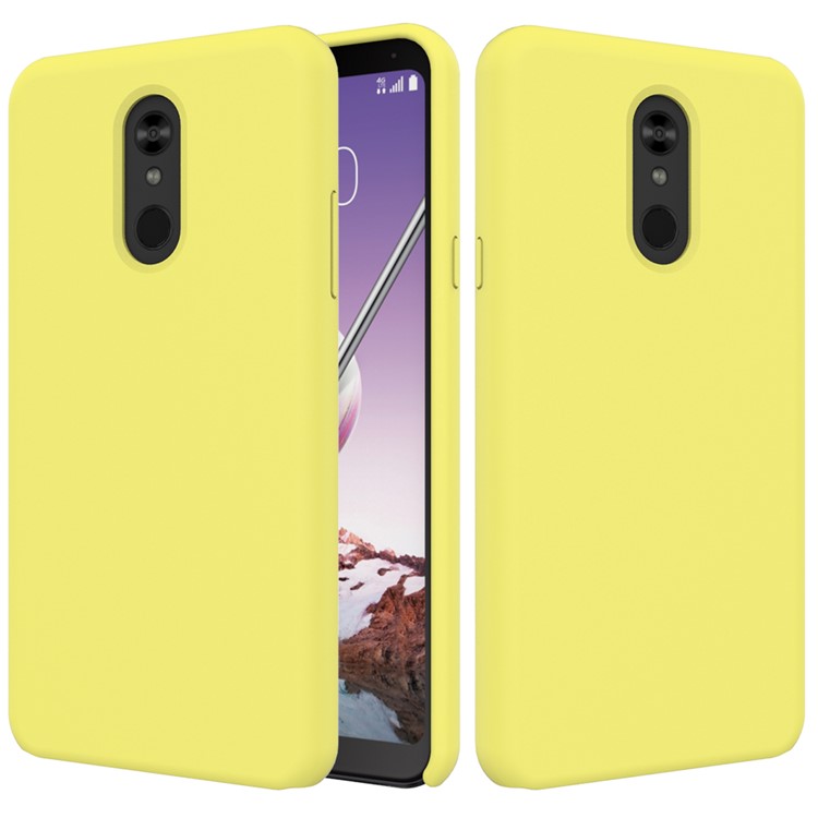 Soft Liquid Silicone Mobile Phone Case for LG Stylo 5 - Yellow-2