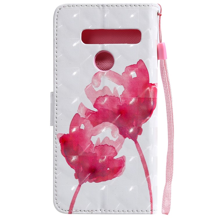 Light Spot Decor Patterned Leather Wallet Case for LG G8 ThinQ - Vivid Flowers-3