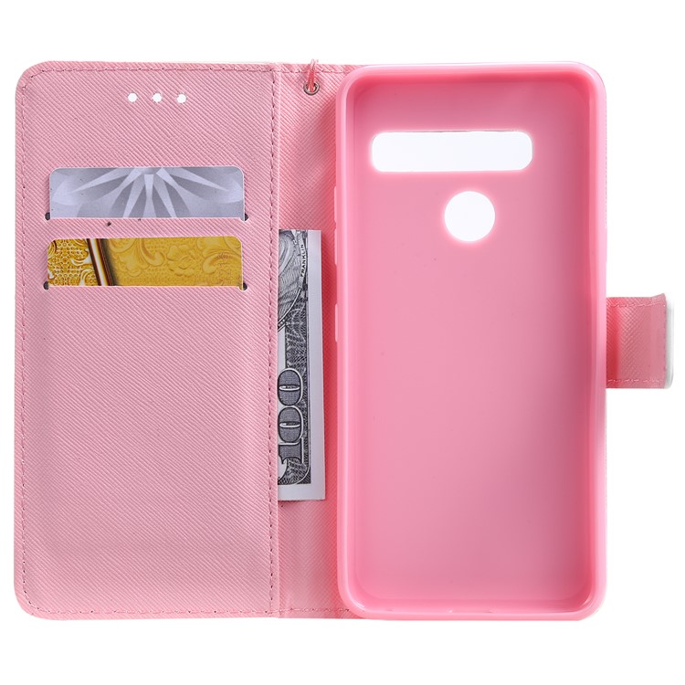 Light Spot Decor Patterned Leather Wallet Case for LG G8 ThinQ - Vivid Flowers-4
