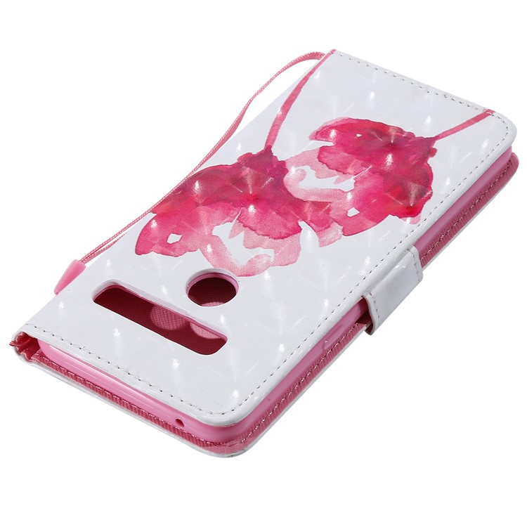 Light Spot Decor Patterned Leather Wallet Case for LG G8 ThinQ - Vivid Flowers-6