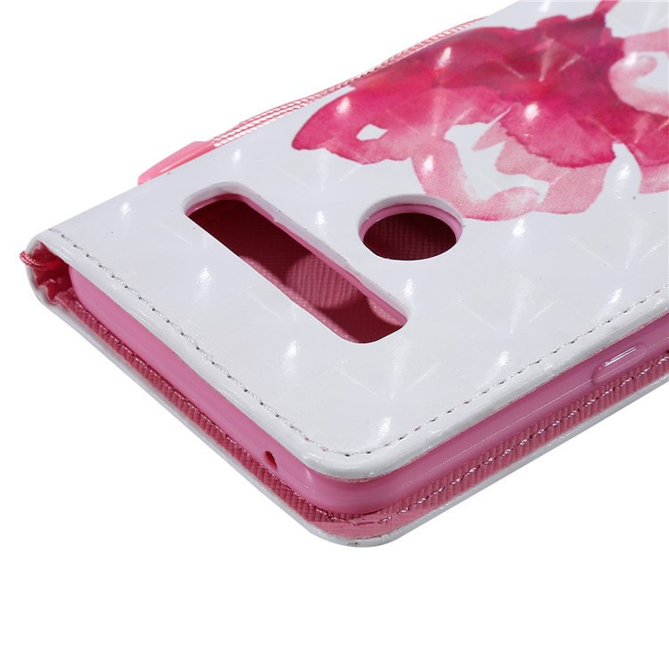 Light Spot Decor Patterned Leather Wallet Case for LG G8 ThinQ - Vivid Flowers-7