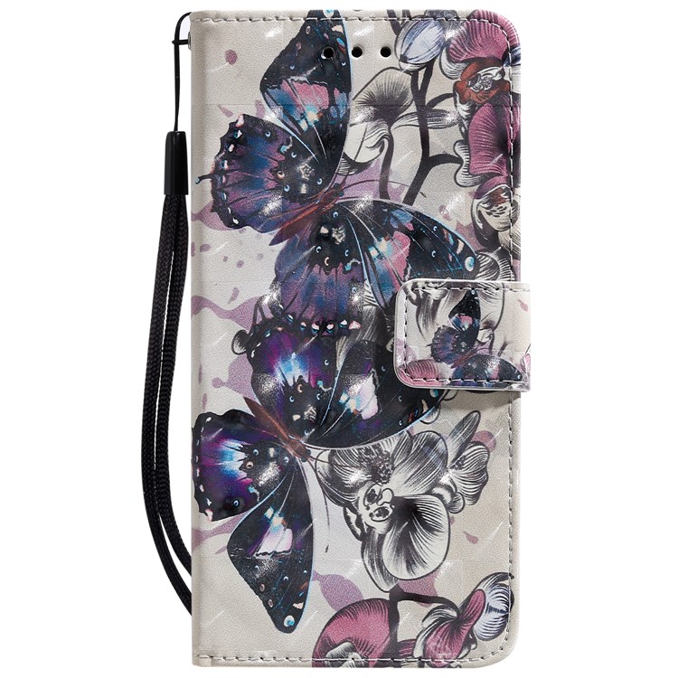 Light Spot Decor Patterned Leather Wallet Case for LG G8 ThinQ - Butterfly Pattern-2