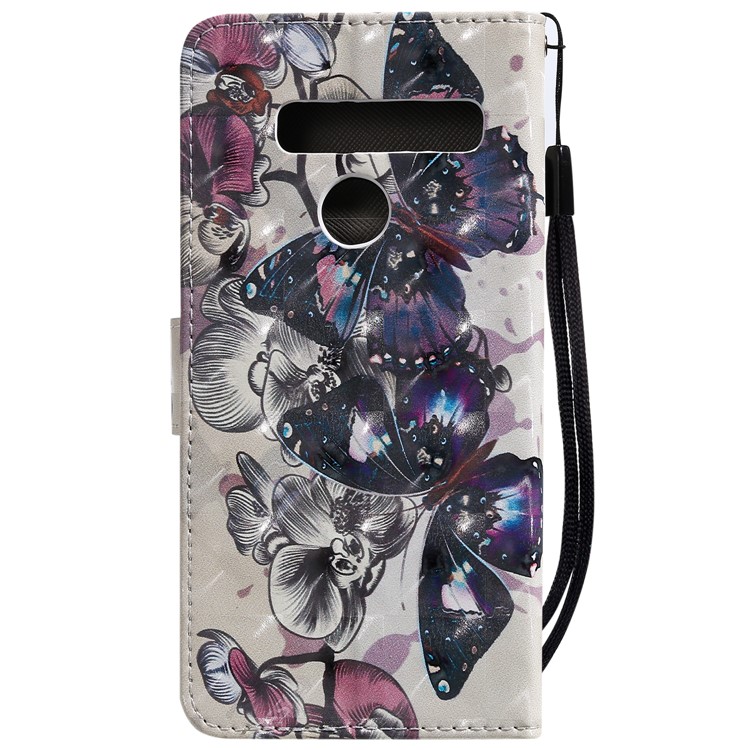 Light Spot Decor Patterned Leather Wallet Case for LG G8 ThinQ - Butterfly Pattern-3