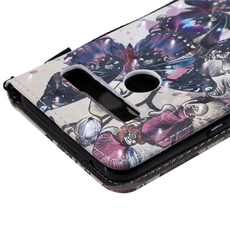 Light Spot Decor Patterned Leather Wallet Case for LG G8 ThinQ - Butterfly Pattern-7