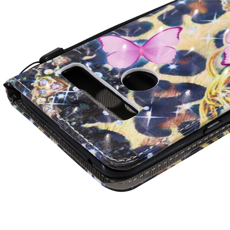 Light Spot Decor Patterned Leather Wallet Case for LG G8 ThinQ - Elegant Butterfly-7
