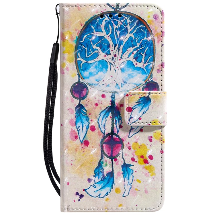 Light Spot Decor Patterned Leather Wallet Case for LG G8 ThinQ - Dream Catcher-2