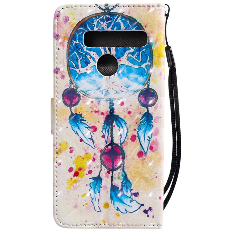 Light Spot Decor Patterned Leather Wallet Case for LG G8 ThinQ - Dream Catcher-3