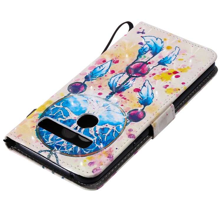 Light Spot Decor Patterned Leather Wallet Case for LG G8 ThinQ - Dream Catcher-6