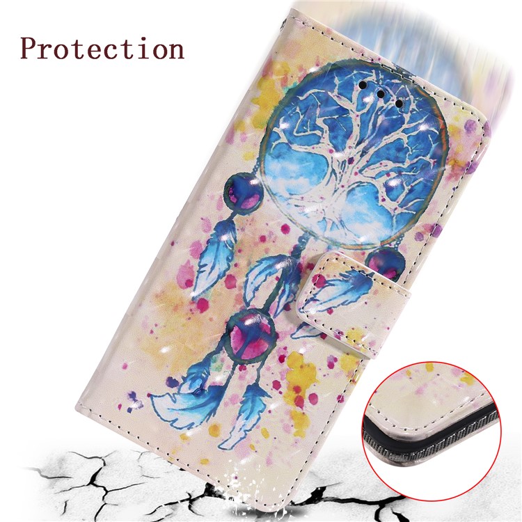 Light Spot Decor Patterned Leather Wallet Case for LG G8 ThinQ - Dream Catcher-7